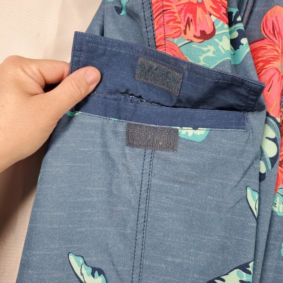 George Board Shorts Hawaiian Tropical Blue Pink Green 3 Pockets Men Sz M (36/38) - Picture 6 of 9